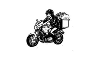 The animation forms a sketch of the pizza appetizer icon video