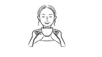 a sketch of a drinking icon using a cup video