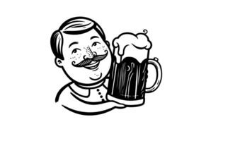 forms a sketch of a beer drinking icon video