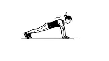 Animation forms a sketch of a push up icon video