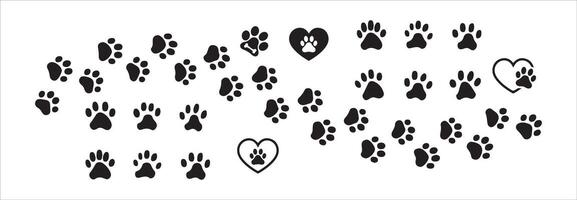 Paw icon set. vector