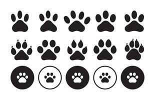 Set of different animal paw vector