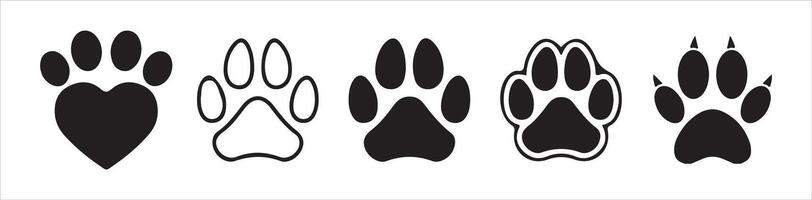 Pet paw editable stroke outline icon isolated on white background flat illustration eps 10. vector
