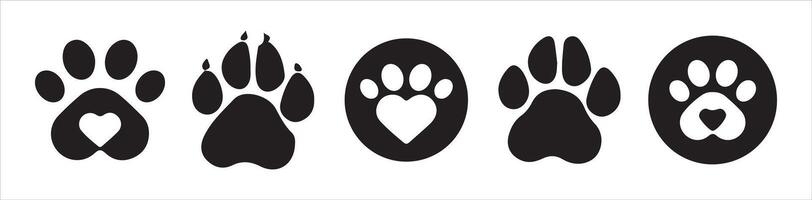 black silhouette of an animal paw.dog and cat paw vector