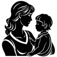 Creative Mother and Child Silhouettes for Projects vector