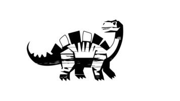Animation forms a sketch of the Stegosaurus icon video
