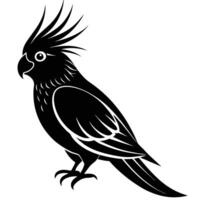 Creative Cockatiel Silhouette for Crafts vector