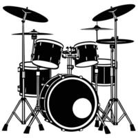 Drum Kit Silhouette for Artistic Projects vector