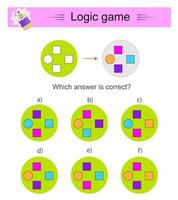Logic game. IQ training test. Visual intellect. illustration. vector