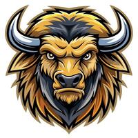 Inspiring Buffalo Head Mascot Art vector