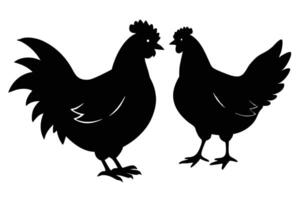 Exploring Unique Chicken Silhouette Art vector