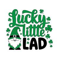 Cute St. Patrick's Day Graphic with Lucky Little Leprechaun vector