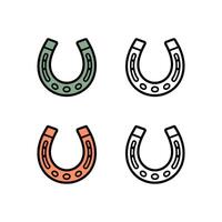 variations of a horseshoe icon, perfect for good luck or lucky charm themes. vector
