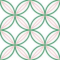 Green Pink Floral Geometric Seamless Pattern Design Repeat Textile vector