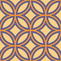 Abstract Geometric Seamless Pattern Design, Orange Blue Circles vector