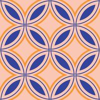 Abstract Geometric Pattern Blue, Orange, Pink Seamless Design vector