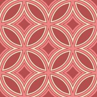 Abstract Geometric Red and Beige Interlocking Circles Pattern Design vector