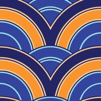 Abstract Geometric Pattern Blue, Orange, and Teal Concentric Arcs vector