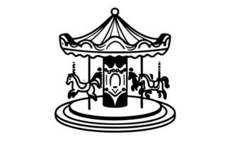 Animation forms a sketch of a merry-go-round icon video