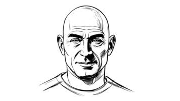 forms a sketch of a bald person icon video