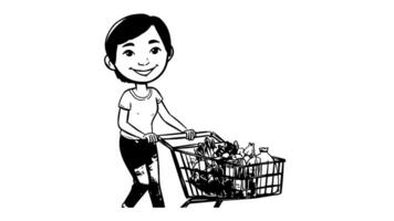 icon of a person using a shopping basket video