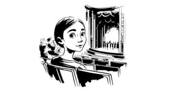 forms a sketch of an opera watching icon video