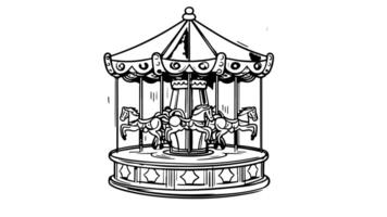 sketch of a merry-go-round icon video