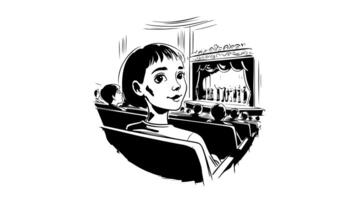 a sketch of an opera watching icon video