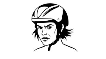 sketch of an icon for wearing a bicycle helmet video