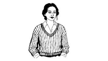 forms a sketch of an icon of a person wearing a sweater video