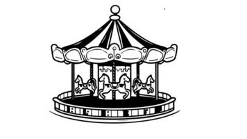 forms a sketch of a merry-go-round icon video