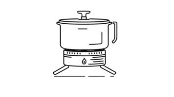 forms a sketch of a portable stove icon video