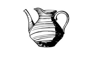 Animation forms a sketch of a jug icon video