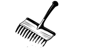 forms a sketch of a soil rake icon video