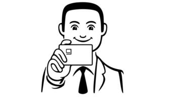 forms a sketch of a person holding an ID card video
