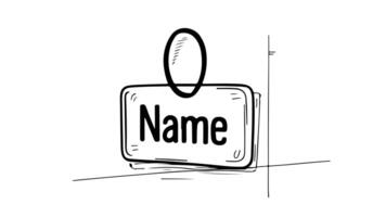 forms a sketch of the name tag icon video
