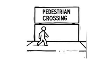 forms a sketch of a pedestrian crossing icon video