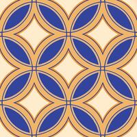 Geometric Abstract Orange Blue Circle Floral Pattern Design vector
