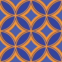 Abstract Geometric Pattern Blue Orange Circles and Diamonds vector