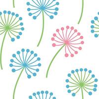 Pastel Dandelion Flower Seamless Pattern Spring Summer Design vector