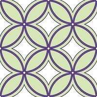 Abstract Geometric Seamless Pattern Design Green, Purple Circles vector