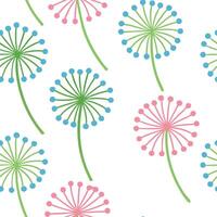 Pastel Dandelion Flower Seamless Pattern Design Background vector