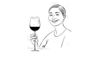 forms a sketch of an icon of a person drinking a glass of wine video