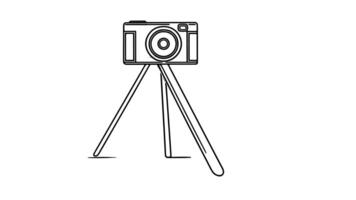 forms a sketch of the camera tripod icon video