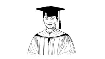forms a sketch of an icon wearing a graduation cap video