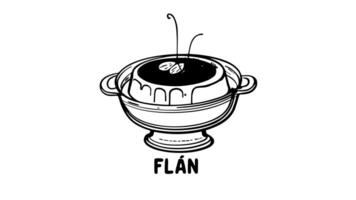 Animation forms a sketch of the Creme caramel icon video