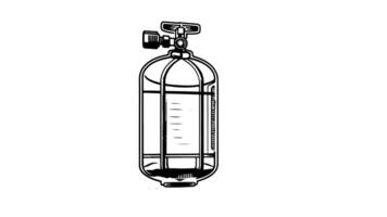 forms a sketch of a gas cylinder icon video
