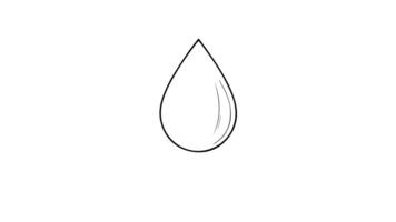 Animation forms a sketch of a water drop icon video