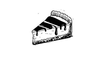 Animation forms a sketch of a cheesecake icon video