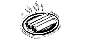 forms a sketch of the enchilada icon from Mexico video